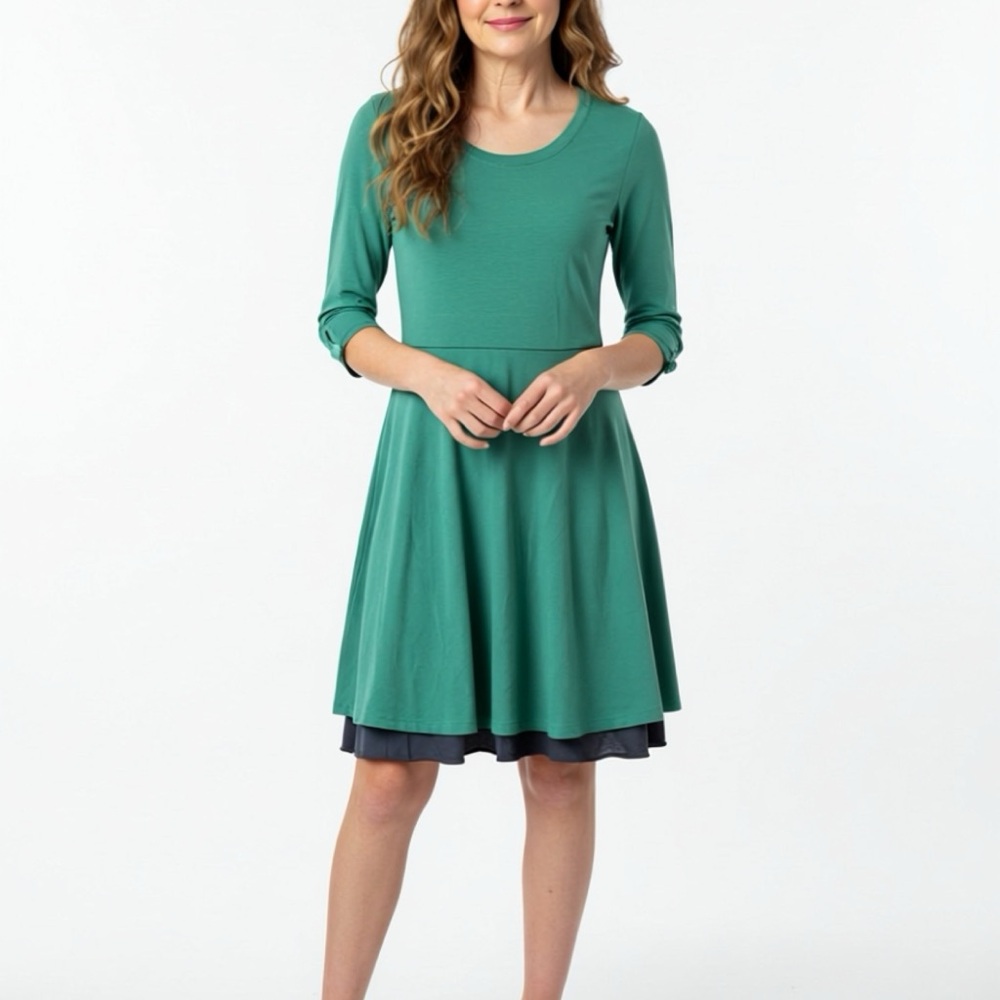 Matilda Jane-Joanna Gaines Green & Blue Farmhouse Dress